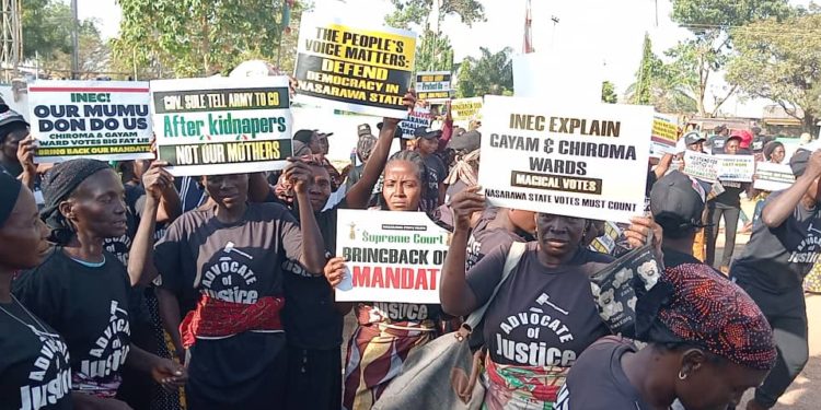 Protesting women begs NJC to look into Gayam Chiroma election result