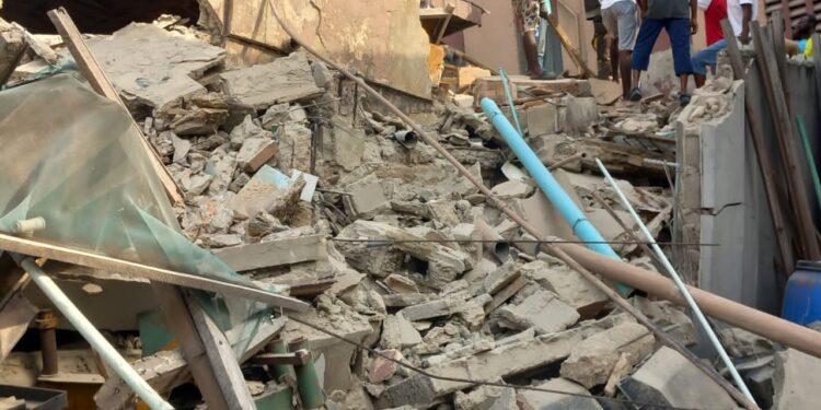 Panic as Two-Storey Building Collapses in Lagos; No Casualties Reported