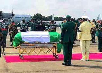 Remains of Late Chief of Army Staff, Lt. Gen. Taoreed Lagbaja, Arrive in Abuja for Burial