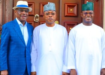 Yahaya Bello, Usman Ododo visit Wike in Abuja