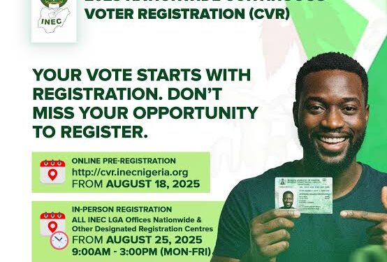 CVR: INEC records 69,376 pre-registrations in 7 hours